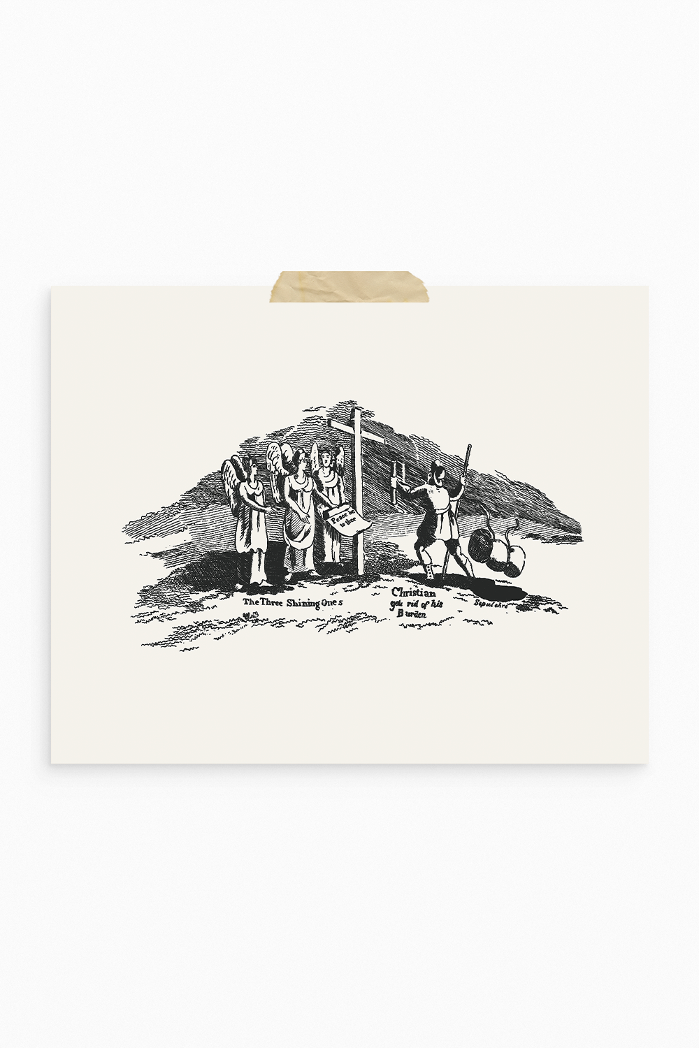 Pilgrim's Progress Illustration-Christian Gets Rid of His Burden