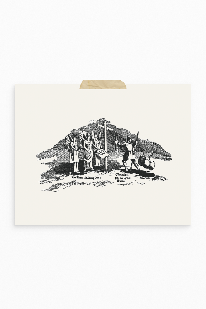 Pilgrim's Progress Illustration-Christian Gets Rid of His Burden