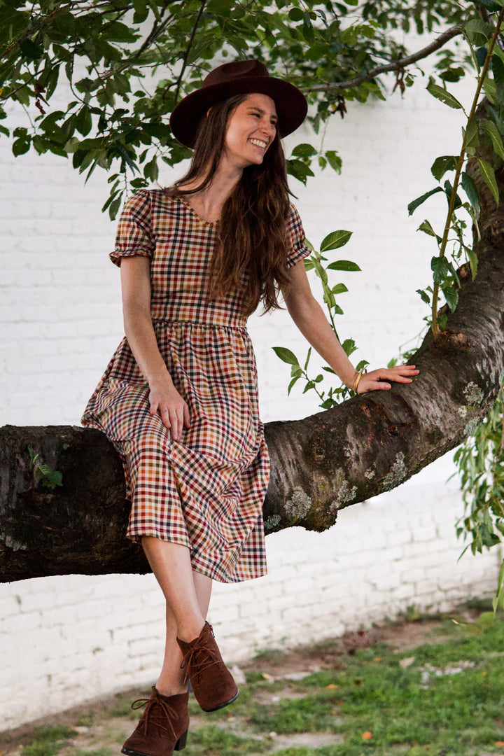 Harvest Gingham Nursing Dress