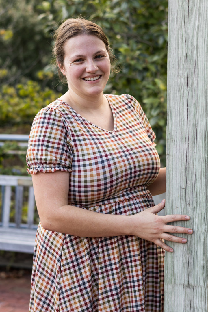 Harvest Gingham Nursing Dress