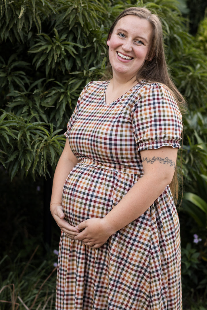 Harvest Gingham Nursing Dress
