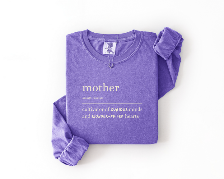 “Mother” Definition Comfort Colors Long Sleeve Tee
