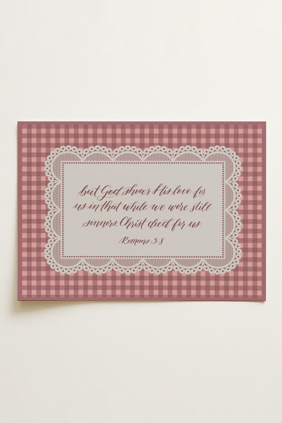 Gingham Blush 5x7 Mini Print