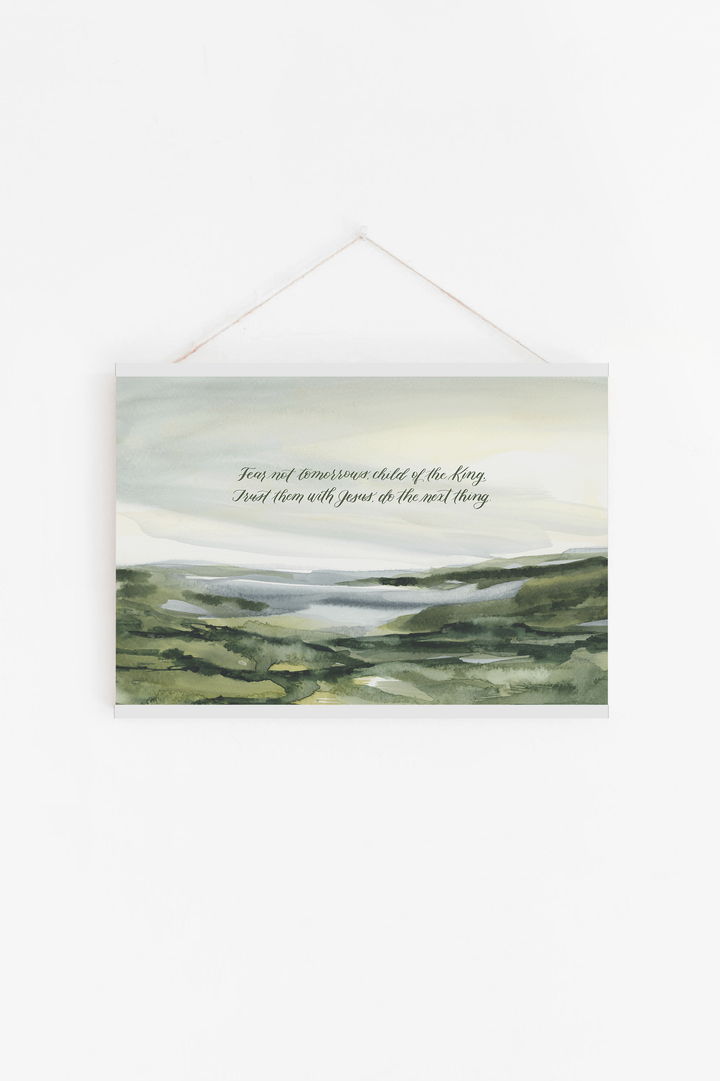 Fear Not Tomorrows Script Hanging Rail Canvas