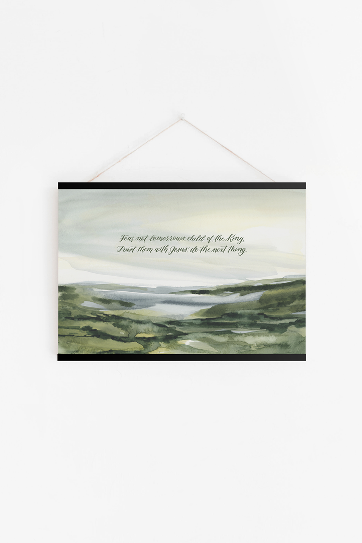 Fear Not Tomorrows Script Hanging Rail Canvas