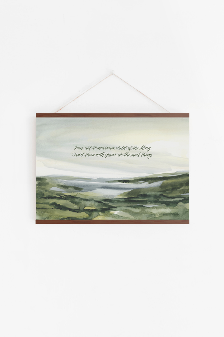 Fear Not Tomorrows Script Hanging Rail Canvas