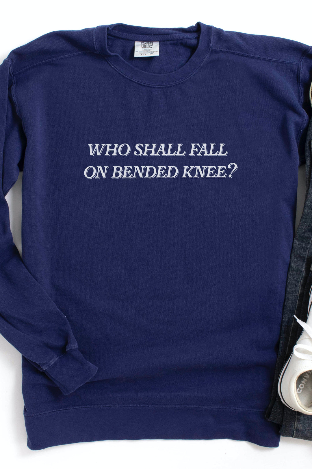 "Who Shall Fall on Bended Knee" Crewneck Pullover