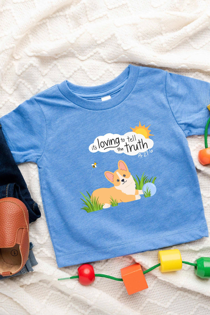 "It's Loving to Tell the Truth" Corgi Toddler Tee
