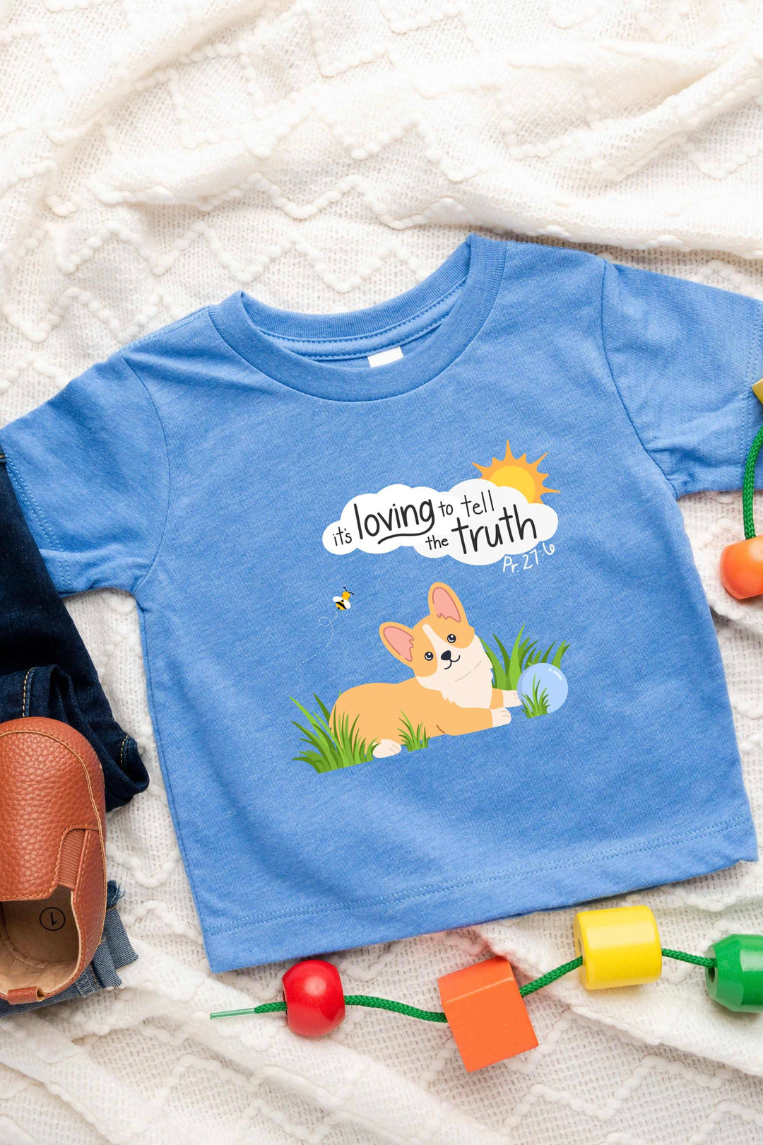 "It's Loving to Tell the Truth" Corgi Baby Tee