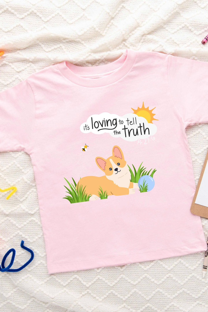 "It's Loving to Tell the Truth" Corgi Toddler Tee