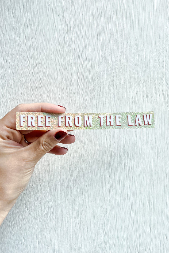 Free From the Law Sticker (Holographic Glitter)
