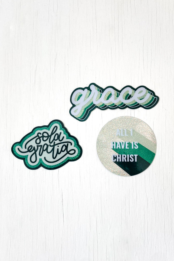 Retro Truth/Grace Sticker Pack (Holographic Glitter)